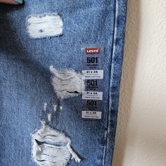 Nwts 501 Levis High Rise Straight Leg Cropped 31x26 - Picture 5 of 11